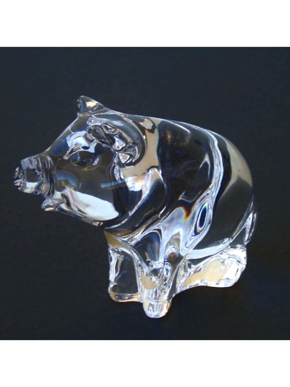 Princess House 24% Crystal Pig Figurine Glass Sculpture Paperweight 3"